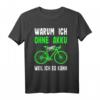 E-Bike Warum Ich Ohne Akku Fahre Weil Ich Es kann Fahrrad T-Shirt - Lustiges Radfahrer Motiv für Mountainbike, Rennrad & E-Bike Fans