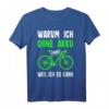 E-Bike Warum Ich Ohne Akku Fahre Weil Ich Es kann Fahrrad T-Shirt - Lustiges Radfahrer Motiv für Mountainbike, Rennrad & E-Bike Fans