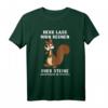 Büro Humor Eichhörnchen Herr Lass Hirn regnen oder Steine T-Shirt – Lustiges Geschenk für Kollegen und Freunde gegen Büro stress