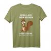 Büro Humor Eichhörnchen Herr Lass Hirn regnen oder Steine T-Shirt – Lustiges Geschenk für Kollegen und Freunde gegen Büro stress