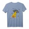 Bayerisches Leberkäse & UFO Aliens T-Shirt - Humorvolles Design mit Leberkäse und Weltraum-Faszination