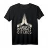 Namaste Bitches lustiges HapMonkey T-Shirt - Humorvolles Indien, Meditation & Hundemotiv