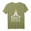 Namaste Bitches lustiges HapMonkey T-Shirt - Humorvolles Indien, Meditation & Hundemotiv