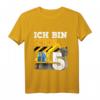 Kinder 5. Geburtstag Bagger T-Shirt - Lustiges Baustellen-Shirt für Jungen und Mädchen, perfektes Geschenk für den fünften Geburtstag