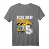 Kinder 5. Geburtstag Bagger T-Shirt - Lustiges Baustellen-Shirt für Jungen und Mädchen, perfektes Geschenk für den fünften Geburtstag