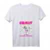 Damen Ich bin die Braut T-Shirt für Junggesellinnenabschied & Polterabend - Lustiges Unicorn Gruppenshirt mit V-Ausschnitt für die Brautcrew