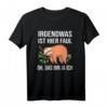 Lustiges Faultier Spruch T-Shirt - 'Irgendwas ist hier Faul' für Mitarbeiter, Büro- und Baustellenkollegen, perfektes Geschenk für den Arbeitskollegen des Monats