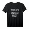 World 's Okayest Pilot - Lustiges Vintage Luftfahrt T-Shirt für Piloten, Copilots & Flugzeugfans als Geschenk