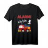 Kinder Feuerwehrauto T-Shirt zum 3. Geburtstag für Jungen und Mädchen - Lustiges Geburtstagsoutfit & Geschenkidee für Feuerwehr-Fans