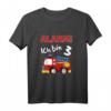 Kinder Feuerwehrauto T-Shirt zum 3. Geburtstag für Jungen und Mädchen - Lustiges Geburtstagsoutfit & Geschenkidee für Feuerwehr-Fans