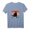 Böse Katze mit blutigem Messer Retro Vintage T-Shirt – Witziges Geschenk für Katzenliebhaber, Katzenmama & Katzenpapa