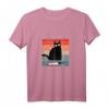 Böse Katze mit blutigem Messer Retro Vintage T-Shirt – Witziges Geschenk für Katzenliebhaber, Katzenmama & Katzenpapa