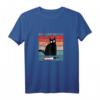 Böse Katze mit blutigem Messer Retro Vintage T-Shirt – Witziges Geschenk für Katzenliebhaber, Katzenmama & Katzenpapa
