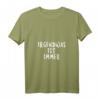 Damen T-Shirt mit V-Ausschnitt - Lustiges Spruchshirt 'Irgendwas ist immer' als Geschenkidee für Freunde und Partner