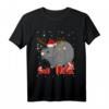 Lustiges Weihnachts-Nilpferd Kostüm mit Rentier-Horn und Nikolausmütze – Perfektes Geschenk für Nilpferd-Liebhaber und Weihnachtsfans