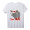 Lustiges Weihnachts-Nilpferd Kostüm mit Rentier-Horn und Nikolausmütze – Perfektes Geschenk für Nilpferd-Liebhaber und Weihnachtsfans