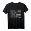 Beer Bacon Guns & Freedom T-Shirt mit amerikanischer Flagge - Humorvolles Patriotenshirt für Bier, Speck, Waffen und Freiheit