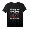 Warum Ich Ohne Akku Fahre Weil Ich Es Kann T-Shirt – Lustiges Fahrradfahrer Design für Radsport, Mountainbike & Rennrad