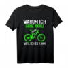 Warum ich ohne Akku fahre weil ich es kann Mountain Bike T-Shirt – Lustiges Fahrrad Geschenk für Radfahrer, Biker & Mountainbiker