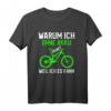 Warum ich ohne Akku fahre weil ich es kann Mountain Bike T-Shirt – Lustiges Fahrrad Geschenk für Radfahrer, Biker & Mountainbiker