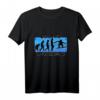 Born to Snowboard T-Shirt mit Evolutionsmotiv – Stylisches Wintersport-Shirt in Schwarz mit Blauem Hintergrund für Snowboarder