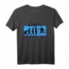 Born to Snowboard T-Shirt mit Evolutionsmotiv – Stylisches Wintersport-Shirt in Schwarz mit Blauem Hintergrund für Snowboarder
