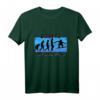 Born to Snowboard T-Shirt mit Evolutionsmotiv – Stylisches Wintersport-Shirt in Schwarz mit Blauem Hintergrund für Snowboarder