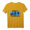 Born to Snowboard T-Shirt mit Evolutionsmotiv – Stylisches Wintersport-Shirt in Schwarz mit Blauem Hintergrund für Snowboarder