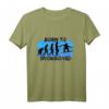 Born to Snowboard T-Shirt mit Evolutionsmotiv – Stylisches Wintersport-Shirt in Schwarz mit Blauem Hintergrund für Snowboarder