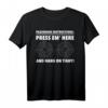 Funny Rider Biker T-Shirt – Press Em' Here And Hang On Tight, perfekte Geschenkidee für Motorradfahrer und Biker-Fans
