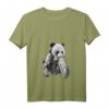 Damen Riesenpanda mit Jungen, die Motorräder fahren T-Shirt mit V-Ausschnitt – Lustiges Tiermotiv für Tierliebhaber und Motorradfans