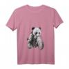 Damen Riesenpanda mit Jungen, die Motorräder fahren T-Shirt mit V-Ausschnitt – Lustiges Tiermotiv für Tierliebhaber und Motorradfans