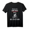 Radfahrer Spruch Warum ich ohne Akku fahre T-Shirt – Lustiges Geschenk für Mountainbiker & Rennradfahrer, ideales Trainings- und Radsport-Shirt