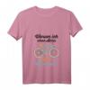Damen Fahrrad T-Shirt mit Spruch 'Warum ich ohne Akku fahre? Weil ich es kann' – Lustiges Geschenk für Radfahrer & Fahrradliebhaber