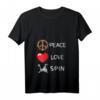 Damen Spinning Fahrrad Love Peace Indoor Fitness T-Shirt mit V-Ausschnitt – Motivationsshirt für Indoor Cycling und Fitnessstudio