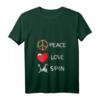 Damen Spinning Fahrrad Love Peace Indoor Fitness T-Shirt mit V-Ausschnitt – Motivationsshirt für Indoor Cycling und Fitnessstudio