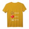 Damen Spinning Fahrrad Love Peace Indoor Fitness T-Shirt mit V-Ausschnitt – Motivationsshirt für Indoor Cycling und Fitnessstudio