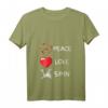 Damen Spinning Fahrrad Love Peace Indoor Fitness T-Shirt mit V-Ausschnitt – Motivationsshirt für Indoor Cycling und Fitnessstudio