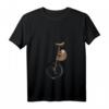 Damen Einrad Faultier T-Shirt mit V-Ausschnitt – Lustiges Radsport Motiv für Einradfahrerinnen, perfekt als Geschenk zu Weihnachten oder Geburtstag