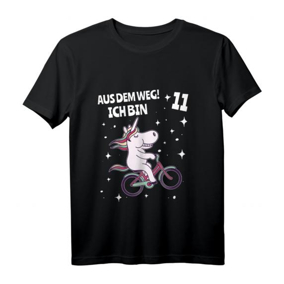 Kinder Geburtstag T-Shirt für Mädchen 11 Jahre mit Sternen, Fahrrad & Einhorn – Perfekt für Party, Kindergarten & Spielplatz Kinder Geburtstag T-Shirt für Mädchen 11 Jahre mit Sternen, Fahrrad & Einhorn – Perfekt für Party, Kindergarten & Spielplatz