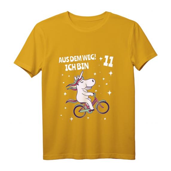 Kinder Geburtstag T-Shirt für Mädchen 11 Jahre mit Sternen, Fahrrad & Einhorn – Perfekt für Party, Kindergarten & Spielplatz Kinder Geburtstag T-Shirt für Mädchen 11 Jahre mit Sternen, Fahrrad & Einhorn – Perfekt für Party, Kindergarten & Spielplatz