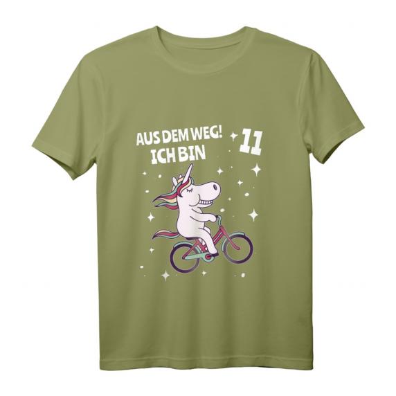 Kinder Geburtstag T-Shirt für Mädchen 11 Jahre mit Sternen, Fahrrad & Einhorn – Perfekt für Party, Kindergarten & Spielplatz Kinder Geburtstag T-Shirt für Mädchen 11 Jahre mit Sternen, Fahrrad & Einhorn – Perfekt für Party, Kindergarten & Spielplatz