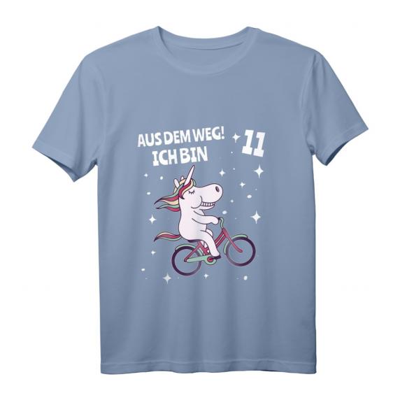 Kinder Geburtstag T-Shirt für Mädchen 11 Jahre mit Sternen, Fahrrad & Einhorn – Perfekt für Party, Kindergarten & Spielplatz Kinder Geburtstag T-Shirt für Mädchen 11 Jahre mit Sternen, Fahrrad & Einhorn – Perfekt für Party, Kindergarten & Spielplatz