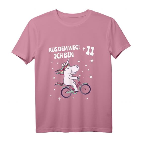 Kinder Geburtstag T-Shirt für Mädchen 11 Jahre mit Sternen, Fahrrad & Einhorn – Perfekt für Party, Kindergarten & Spielplatz Kinder Geburtstag T-Shirt für Mädchen 11 Jahre mit Sternen, Fahrrad & Einhorn – Perfekt für Party, Kindergarten & Spielplatz