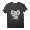 Kinder Elefant auf Fahrrad T-Shirt - Lustiges Cartoon Comic Geschenk für Jungen und Mädchen