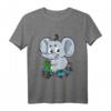Kinder Elefant auf Fahrrad T-Shirt - Lustiges Cartoon Comic Geschenk für Jungen und Mädchen