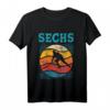Kinder 6. Geburtstag Retro Hockey Feldhockey Spieler T-Shirt – Perfektes Geschenk & Deko zum Geburtstag für Jungen