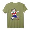 Kroatisches Fußball-T-Shirt mit Husky und Flagge – Lustiges Hundedesign für Kroatien-Fans, Geburtstags- & Weihnachtsgeschenk