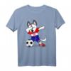 Kroatisches Fußball-T-Shirt mit Husky und Flagge – Lustiges Hundedesign für Kroatien-Fans, Geburtstags- & Weihnachtsgeschenk