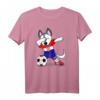 Kroatisches Fußball-T-Shirt mit Husky und Flagge – Lustiges Hundedesign für Kroatien-Fans, Geburtstags- & Weihnachtsgeschenk